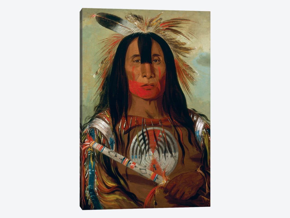 Stu-mick-o-súcks (Buffalo Bull’s Back Fat), Head Chief, Blood Tribe, 1832 by George Catlin 1-piece Canvas Art