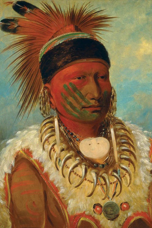 The White Cloud, Head Chief Of The Iowas, 1844-45 by George Catlin wall art