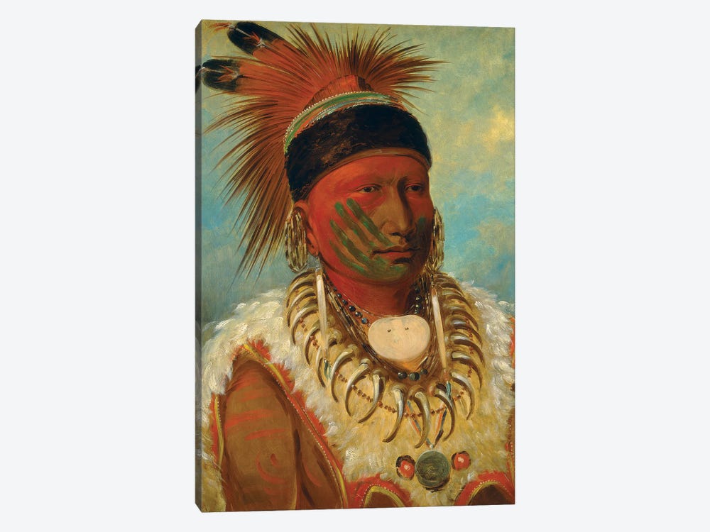 The White Cloud, Head Chief Of The Iowas, 1844-45 by George Catlin 1-piece Canvas Artwork