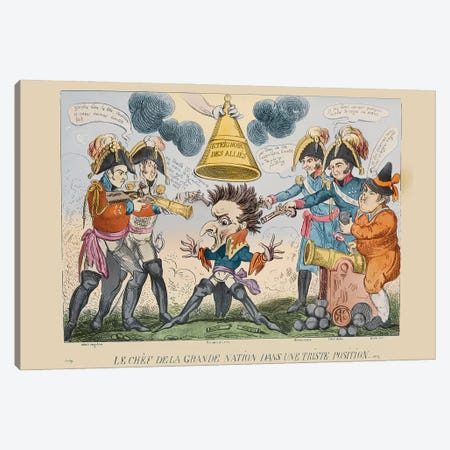 The Head Of The Great Nation In A Queer Situation, 1813 Canvas Print #BMN11539} by George Cruikshank Canvas Wall Art