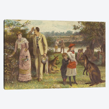 Christmas In Australia (Illustration From The Graphic, Christmas Number 1881) Canvas Print #BMN11541} by George Goodwin Kilburne Art Print