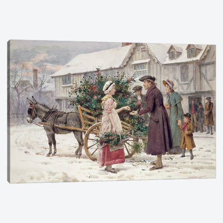 The Holly Cart Canvas Print #BMN11543} by George Goodwin Kilburne Canvas Art Print