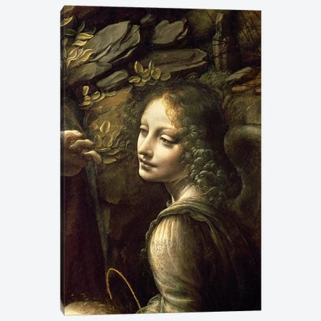 Detail of the Angel, from The Virgin of the Rocks  Canvas Print #BMN1154} by Leonardo da Vinci Canvas Print