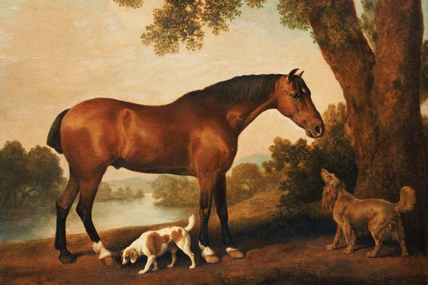 Grandpa Chic: A Bay Hunter, A Springer Spaniel And A Sussex Spaniel, 1782 by George Stubbs