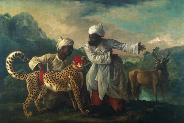 George Stubbs: Cheetah And Stag With Two Indians, c.1765 by George Stubbs