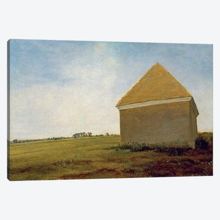 Newmarket Heath, With The King's Stables Rubbing House At The Finish Of The Beacon Course, c.1765 (Post-Restoration) Canvas Print #BMN11574} by George Stubbs Art Print