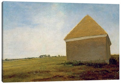 Newmarket Heath, With The King's Stables Rubbing House At The Finish Of The Beacon Course, c.1765 (Post-Restoration) Canvas Art Print