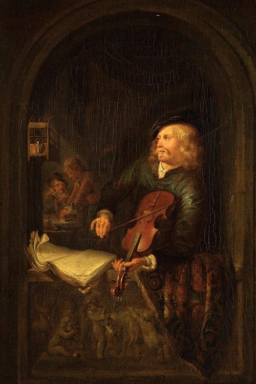 Man With A Violin by Gerrit Dou wall art