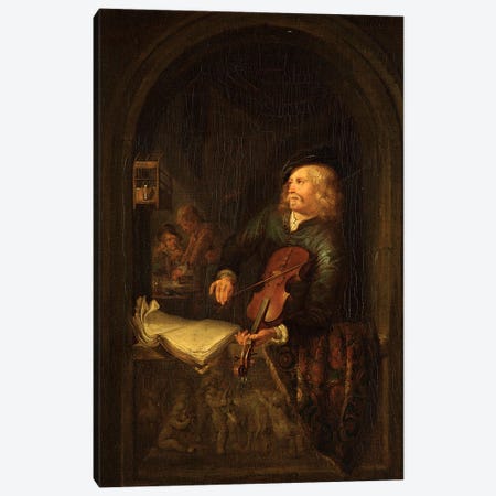 Man With A Violin Canvas Print #BMN11594} by Gerrit Dou Canvas Print