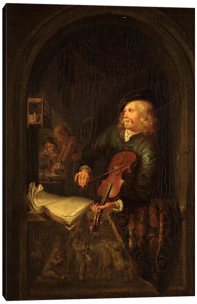 Man With A Violin Canvas Art Print - Violin Art