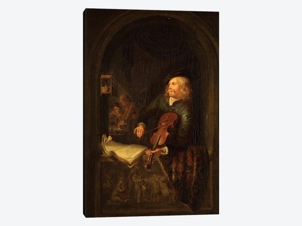 Man With A Violin by Gerrit Dou 1-piece Canvas Art Print