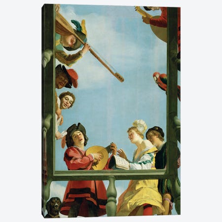 Musical Group On A Balcony, 1622 Canvas Print #BMN11596} by Gerrit van Honthorst Art Print