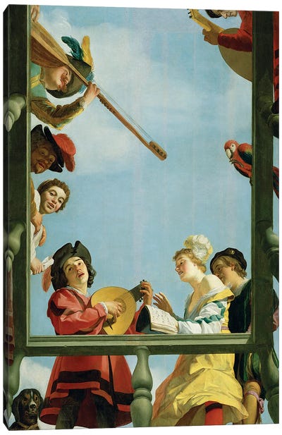 Musical Group On A Balcony, 1622 Canvas Art Print