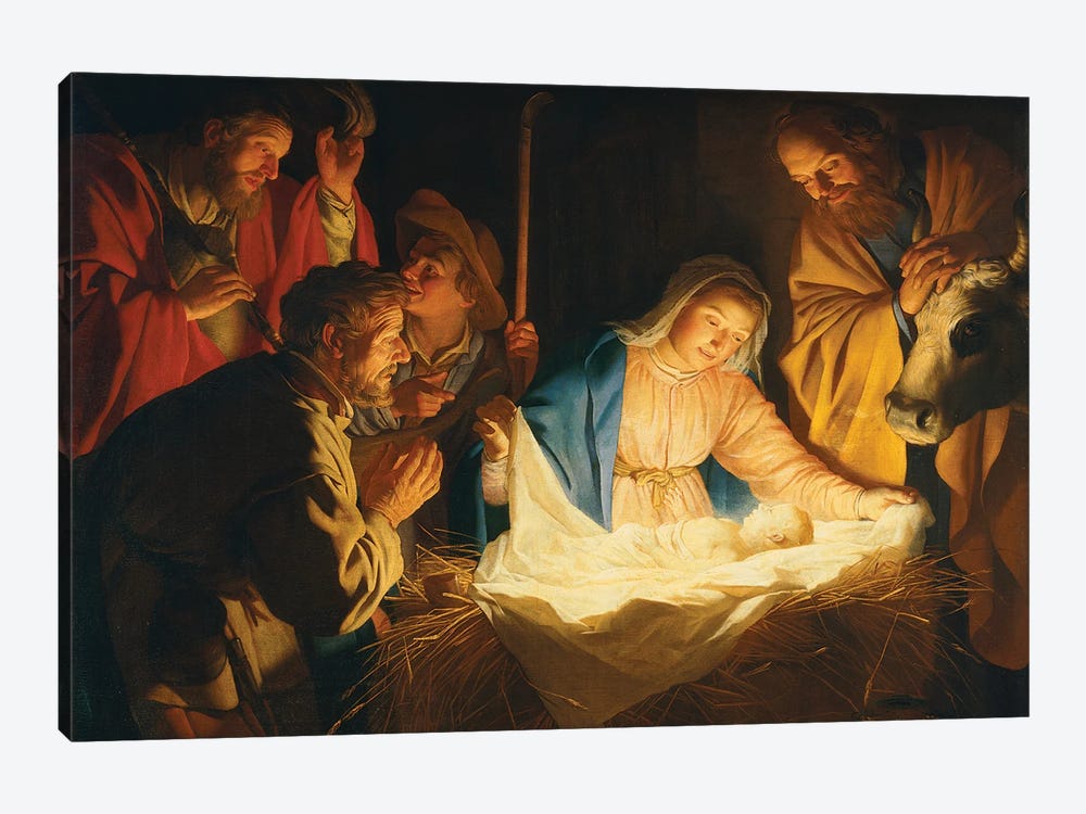 The Adoration Of The Shepherds, 1622 by Gerrit van Honthorst 1-piece Canvas Wall Art