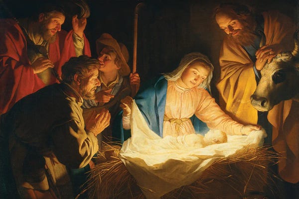 Chiaroscuro: The Adoration Of The Shepherds, 1622 by Gerrit van Honthorst