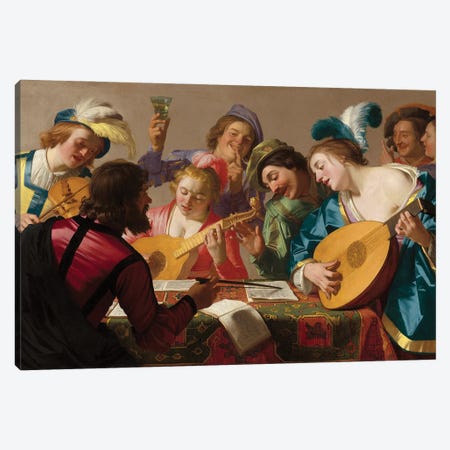 The Concert, 1623 Canvas Print #BMN11598} by Gerrit van Honthorst Canvas Artwork
