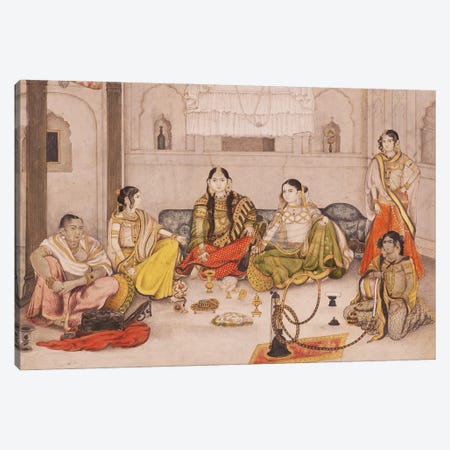 Group Of Nautch Girls, 1800-25 Canvas Print #BMN11599} by Ghulam Ali Khan Canvas Wall Art