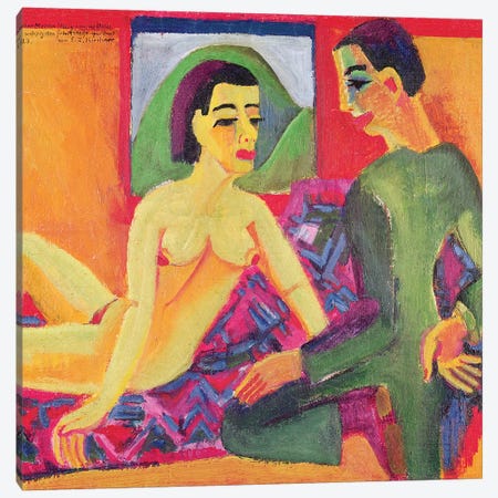 The Couple, 1923  Canvas Print #BMN1159} by Ernst Ludwig Kirchner Canvas Artwork