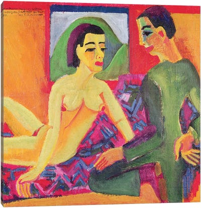 The Couple, 1923  Canvas Art Print - Expressionism Art