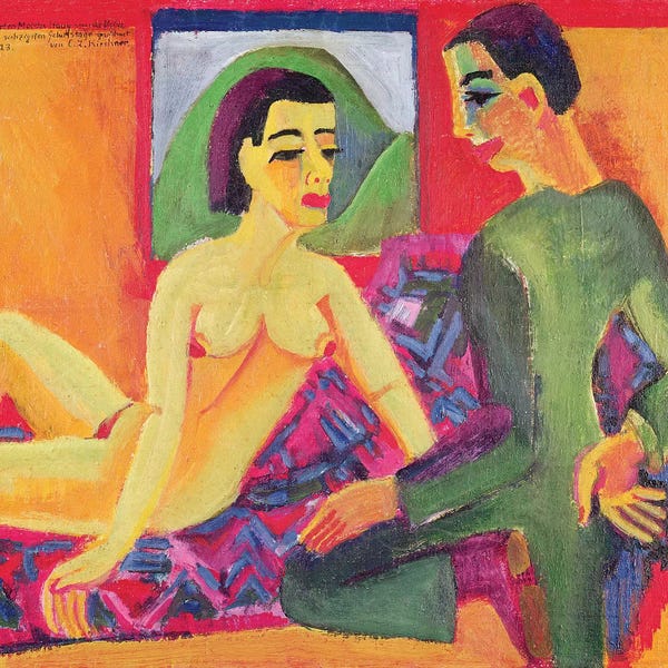 Expressionism: The Couple, 1923  by Ernst Ludwig Kirchner