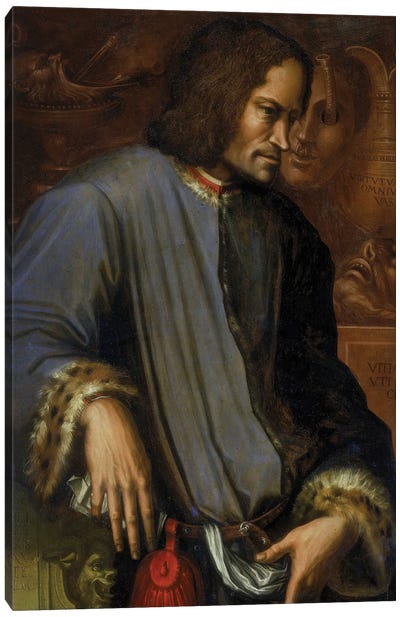 Portrait Of Lorenzo de Medici (with Frame), c.1533-34 Canvas Art Print - Renaissance Art