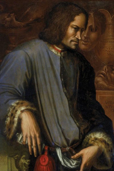 Renaissance: Portrait Of Lorenzo de Medici (with Frame), c.1533-34 by Giorgio Vasari