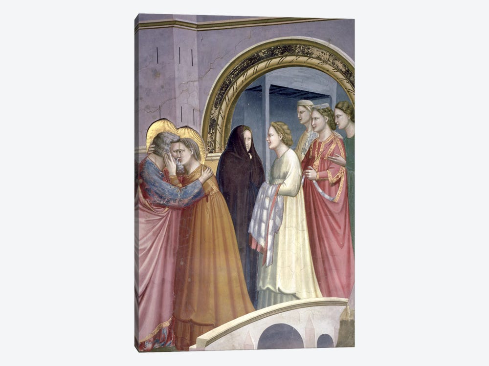 Detail Of Joachim And St. Anne Embracing, Meeting At The Golden Gate, c.1304-06 by Giotto 1-piece Canvas Print