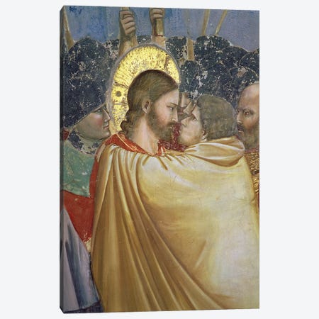 Detail Of The Kiss, The Arrest Of Christ (The Kiss Of Judas), c.1304-06 Canvas Print #BMN11609} by Giotto Canvas Art
