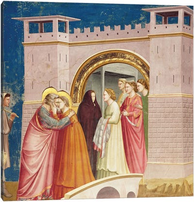 Meeting At The Golden Gate, c.1304-06 Canvas Art Print - Religious Figure Art