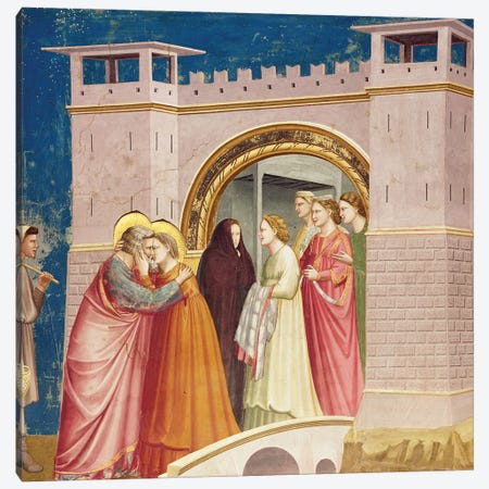 Meeting At The Golden Gate, c.1304-06 Canvas Print #BMN11612} by Giotto Canvas Print