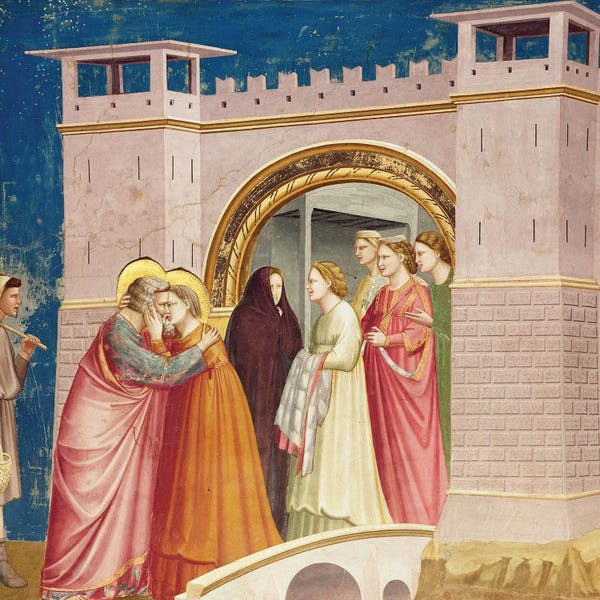 Religious Figures: Meeting At The Golden Gate, c.1304-06 by Giotto