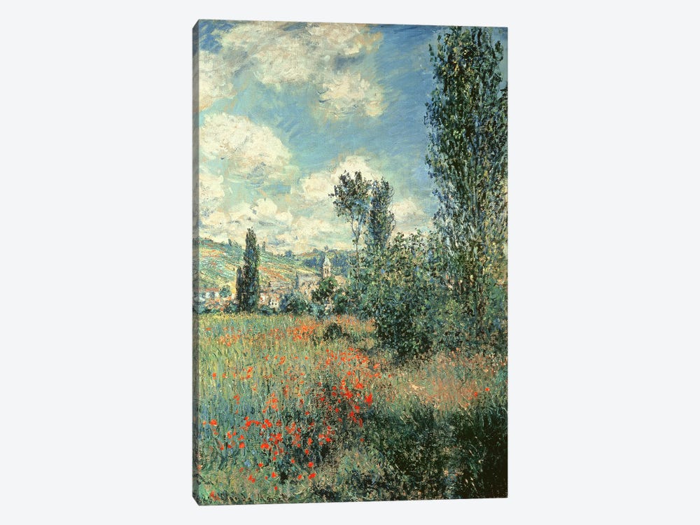 Path through the Poppies, Ile Saint-Martin, Vetheuil, 1880  by Claude Monet 1-piece Art Print