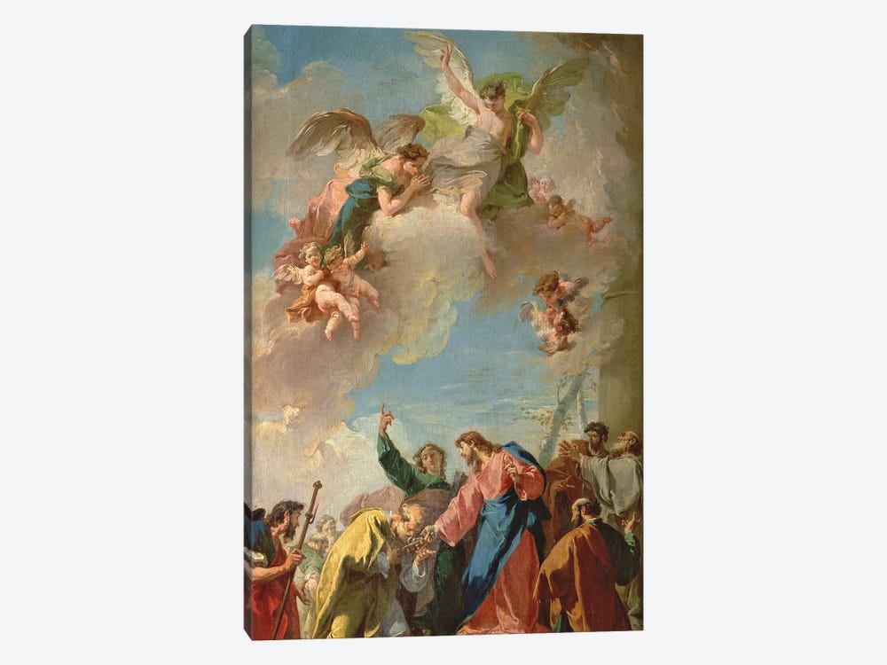 Christ Giving The Keys Of Heaven To St. Peter by Giovanni Battista Pittoni 1-piece Canvas Art