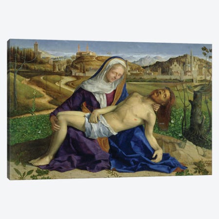 Pietà (Post-Restoration) Canvas Print #BMN11622} by Giovanni Bellini Canvas Art