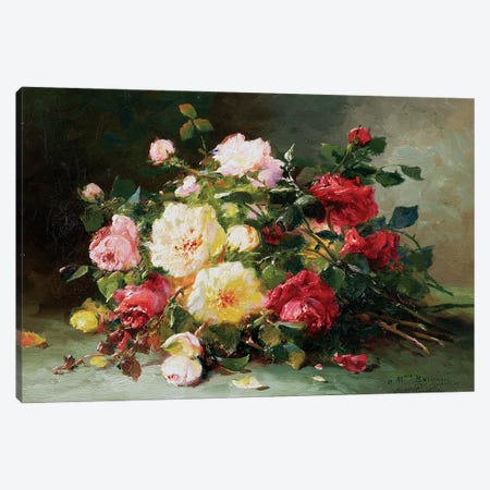 A Bouquet of Roses Canvas Print #BMN1162} by Eugene Henri Cauchois Art Print
