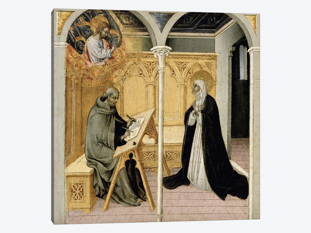Saint Catherine Of Siena Dictating Her Dialogues, c.1447-49 by Giovanni di Paolo di Grazia 1-piece Canvas Art Print