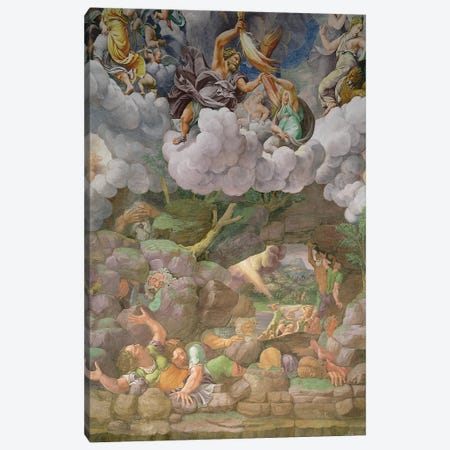 Detail Of The South Wall, Fall Of The Giants Fresco, Sala dei Giganti, 1530-34 Canvas Print #BMN11640} by Giulio Romano Canvas Artwork
