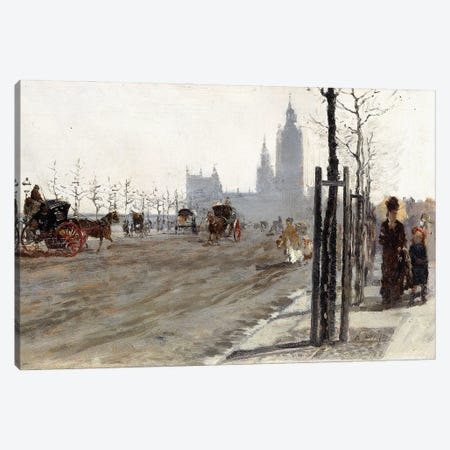 Veduta di Londra (The Victoria Embankment, London), 1875 Canvas Print #BMN11653} by Giuseppe de Nittis Canvas Art Print