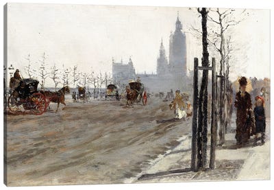 Veduta di Londra (The Victoria Embankment, London), 1875 Canvas Art Print
