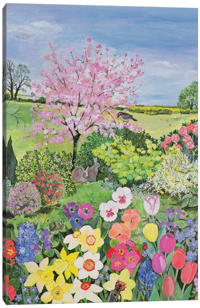 Spring, The Four Seasons Canvas Art Print - Daffodil Art