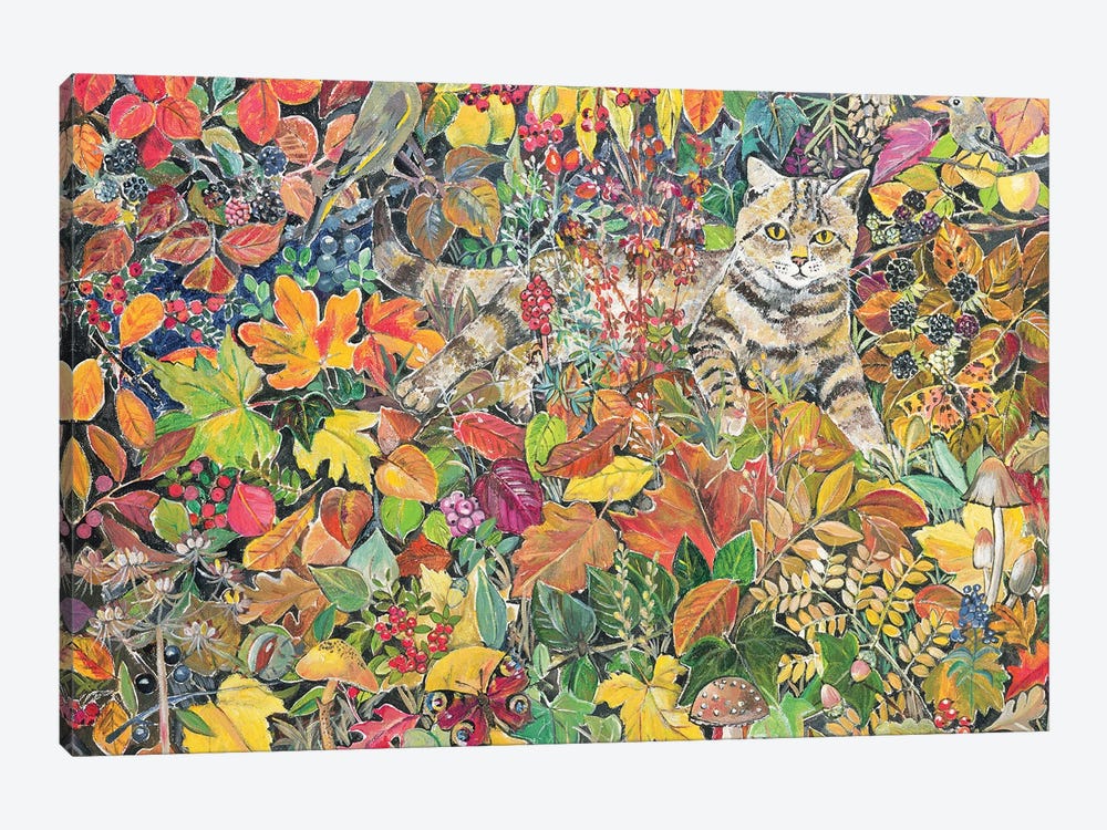 Tabby In Autumn, 1996 by Hilary Jones 1-piece Canvas Artwork