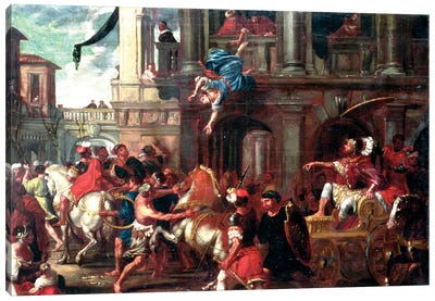 The Death Of Jezebel (circle of Giovanni Coli & Filippo Gherardi) Canvas Art Print