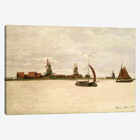 The Outer Harbour at Zaandam, 1871 Canvas Print #BMN1166} by Claude Monet Canvas Artwork