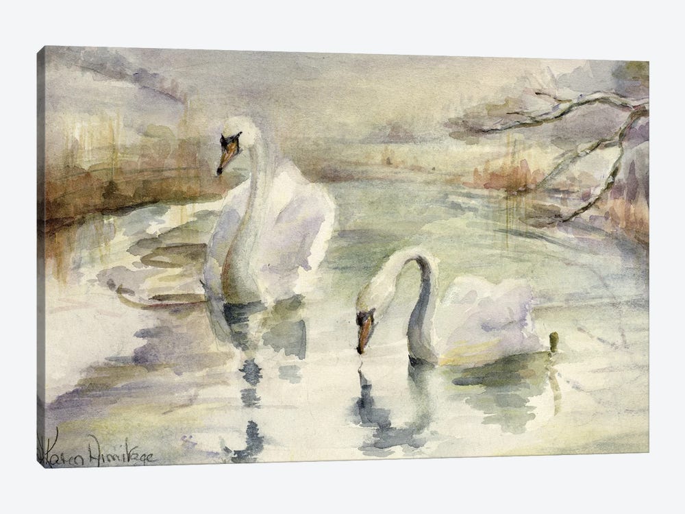 Swans In Winter 1-piece Canvas Artwork