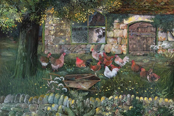 Chickens & Roosters: Hen House, 1988 by Lisa Graa Jensen