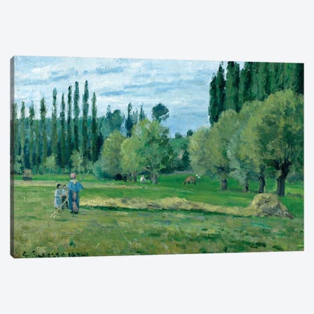 Haymaking, 1874  Canvas Print #BMN1168} by Camille Pissarro Canvas Art Print