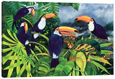 Toucan Talk Canvas Art Print - Toucan Art