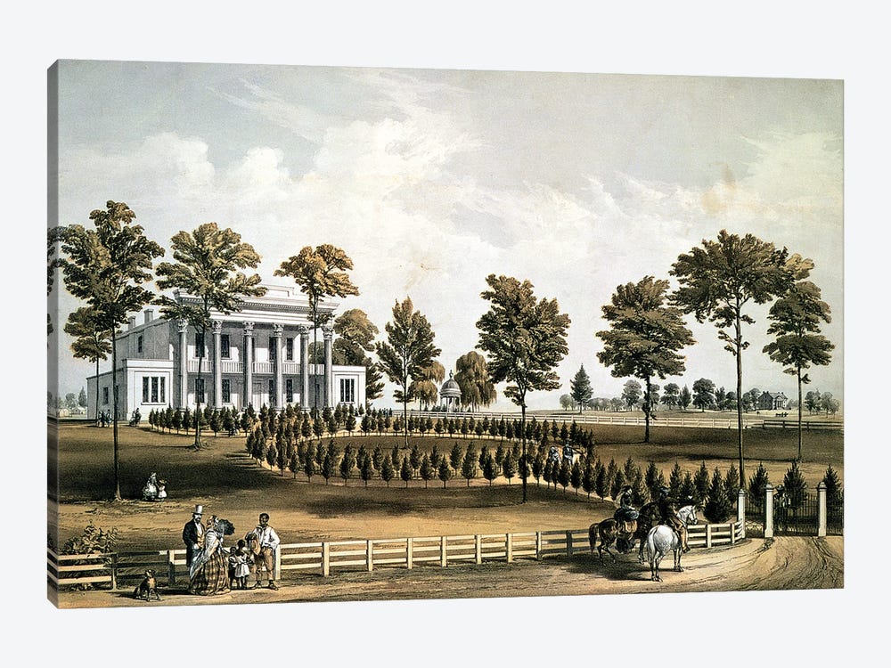 The Hermitage, Jackson's Tomb and Andrew J. Donelson's Residence, 12 miles from Nashville Tennessee, 1856  by American School 1-piece Canvas Artwork