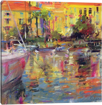 Riviera Moorings Canvas Art Print - Yacht Art