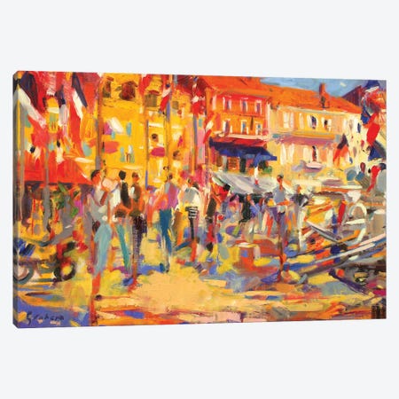 St. Tropez Promenade Canvas Print #BMN11769} by Peter Graham Art Print